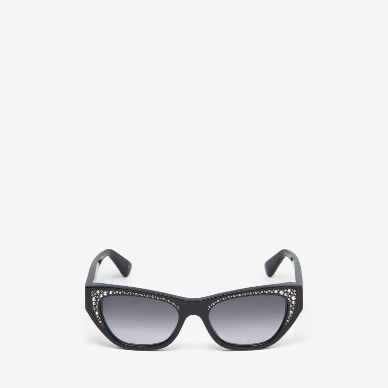 Alexander McQueen Women's Black Pavé Jewelled Sunglasses (Acetate)